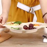 WHEAT STRAW BABY CARTOON TODDLER DIVIDED PLATES DURABLE DUNNER PLATE NON SLIP KIDS TRAY FOEDING FOOD DISHES Children Training @5