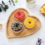 Dessert Plate Wooden Dish Heart / Pear / Bear Shape Dinner Plate Bread Dish Plate Snack Fruit Tray Storage Kitchen Supplies