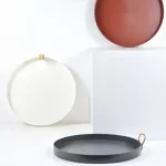 Round Storage Tray Portable Bedroom Dining Table Decoration Sundries Rolling Tray Cigarette Metal Cigarette Smoking Storage Box