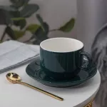 Ceramic Coffee Cup And Saucer With Spoon Household English Afternoon Tea Cup Coffee Mug Set