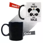 Cute Ninja Panda Morphing Mug Heat Sensitive Color Changing Coffee Mug Cup Funny Animal Asian Bear Unicorn Coffee Mug