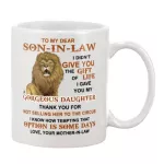 To My Dear Son-In-Law Mug Letter And Pattern Printed Mug Dishwasher And Microwave Safe Cup Lad-Sale