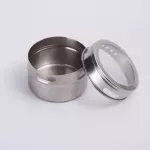 Stainless Steel Spice Pot with Magnetic Storage Container Pepper Seasoning Tool Seasoning Pot Set with Stickers Kitchen Supplies
