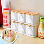 Spice Jar Seasoning Box Plastic Salt Pepper Kitchen Cumder Storage Bottle Clear Transparent Rack Condiment Set Tools