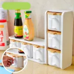 Spice Jar Seasoning Box Plastic Salt Pepper Kitchen Cumder Storage Bottle Clear Transparent Rack Condiment Set Tools