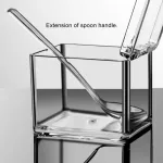 3/4GRID Acrylic Transparent Seasoning Box Salt and Pepper Kitchen Spice Container Condiment Storage with Spoon Seasoning Box Set