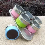 6pcs Magnetic Spice Jars Magnetic Cruet Condiment SPICES STAINLESS STEEL STEEL CONSTENTO Canister Sauce Bottle Seasoning Tools