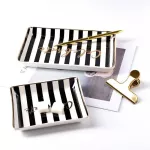 Nordic Storage Tays Marble Pattern Ceramics Table Minimalist Dessert Jewelry Office Desk Snack Dish Decoration Organization