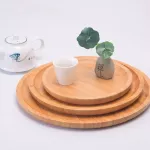 1PC Wooden Bamboo Tray Tea Cup Saucer Fruit DESSERT DINNER PLANT Storage Pallet Decoration Sushi Food Rectangular Plate