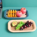 Double Layer Plastic Drain Tray Washing Household Living Room Fruit