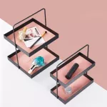 Double-Layer Storage Jewelry Rack Nordic Dessert Organizer Handled Cosmetics Holder