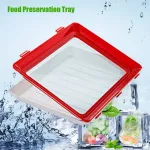 2PCS Stackable Food Preservation Tray Vacuum Seal Food Storage Container with Elastic Lid Oven Microwave Reusable Kitchen Tools