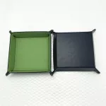Foldable Pu Leather Storage Box Square Tray For Dice Table Games Key Wallet Coin Box Storage Box Trays Decor Tray Desk