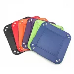 Foldable PU Leather Storage Box Square for Dice Table Games Key Wallet Coin Box Storage Box Tray Desk