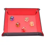 Foldable PU Leather Storage Box Square for Dice Table Games Key Wallet Coin Box Storage Box Tray Desk