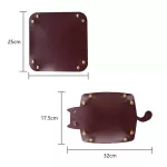 Leather Storage Tray Foldable Trage Box Pu Leather Square for Dice Table Games Key Wallet Coin Jewelry Tray Desk