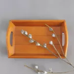 Retro Wooden Curved Serving Tray Storage Box Food Holder for Family Dinner Tay