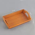 Retro Wooden Curved Serving Tray Storage Box Food Holder for Family Dinner Tay