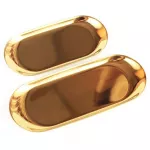 Nordic Style Golden Oval Plate Jewelry Storage Small Tray Steel Snack Tray Metal Storage Tay
