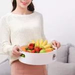 Home Organizer Tray Rotating Fridge Organizer Cosmetics Tray Kitchen Organizer Non-Slip Small/Large