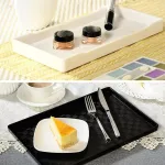 Newly Serving Tray Rectangular Plastic Tray Food Service Trays for Restaurant Home Hotel Trays Durable MK