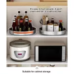2PC 360 Stainless Steel Rotation Cabinet Storage SPICE DRONK COSMETIC Organizer Plate Rack Turntable Holder Kitchen Tool