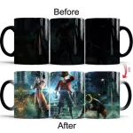 One Piece Black Crazy Luffy Mug 350ml Color Changing Coffee Mugs Cup Moring Milk Cup Mugs For Boy Friends Dropshipping