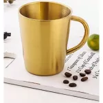 Korean 304 Stainless Steel Double-Layer Water Mug With Handle Beer Mug Thermal Insulation Household Coffee Mug Crash Proof Mug