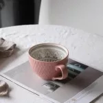 Ins Defect Retro Creative Nordic Embossed Personality Ceramic Mug Dessert Cereal Breakfast Milk Coffee Cup Kawaii Mug