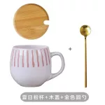 Luxury Ceramic Coffee Mug With Spoon Handmade Couple Large Cute Cup Office Japanese Coffee Cup Travel Milk Breakfast Tea Cups