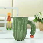 New 3d Cactus Style Mugs Water Container Cups Craetive Tea Milk Coffee Mug With Special Handle Porcelain Ceramic Drinkware