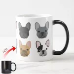 Funny French Bulldog Face Magic Mug Color Change Frenchie Coffee Mugs Tea Cup Novelty Cute Fawn Cups For Dog Lover Birthday