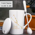 Creative Breakfast Cup Ceramic Mug With Cover Spoon Personality Trend Drinking Cup Household Coffee Cup Men's And Women's Tea