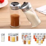 10pcs Transparent Glass Kitchen Gadgets Spice Pepper Shaker Spice Jar Rotating Cover Seasoning Can Salt Sugar Bottle