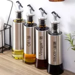 Glass Oil Pot Japanse Style Oooil PPOT Stainless Steel Seasoning Bottle Gglass Oil Pot Kitchen Seasoning Jar Set