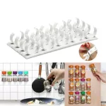 4 Layers Spice Rack Organizer Wall Cabinet Door Hanging Spice Jars Clip Hooks Set Storage Holder Gripper Kitchen Accessories