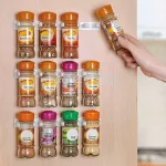 4 Layers Spice Rack Organizer Wall Cabinet Door Hanging Spice Jars Clip Hooks Set Storage Holder Gripper Kitchen Accessories