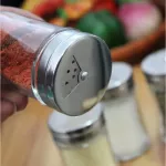 Glass Seasoning Bottle Seasoning Bottle Seasoning Pot Stainless Steel Rotating Lid Kitchen Utensils Pepper Shaker Barbecue Set