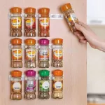 Spice Rack Wall Mount Kitchen Organizer Seasoning Bottle Holder Hanging Spice Jars Clip Cabinet Organizer Spice Storage Rack