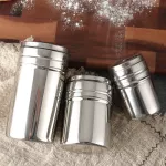 Stainless Steel Seasoning Jar Salt Sugar Shaker Pepper Bottal Rotating Cover Toothpick Holder BBQ Spice Storage Can Kitchen Tool