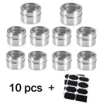 Magnetic Dustproof Visible Stainless Steel Seasoning Pot Outdoor Spice Barbecue Seasoning Pot With Stickers