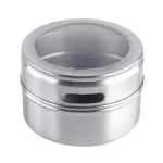 Stainless Steel Magnetic Spice Pot Jar Dustproof Visible Seasoning Box Cruet Can Kitchen Organizer Supplies Tightness Easy Open