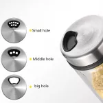 3PCS/6PCS Set Seasoning Box Moisture-Proof Salt Jar Kitchen Glass Seasoning Box Seasoning Bottle Seasoning Jar Household