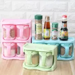 Seasoning Box Storage Continers Condiment Plastic Spice Jars Dispenser for Salt Sugar Cruet Multi-PurPose Combination Seasoning