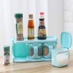 Seasoning Box Storage Continers Condiment Plastic Spice Jars Dispenser for Salt Sugar Cruet Multi-PurPose Combination Seasoning