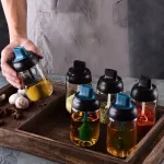 Kitchen Seasoning Box Moisture-Proof Seasoning Bottle Can Seled Glass Seasoning Bottle Cap Spoon Integrated Salt Tank Oil Pot