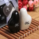 Creative Ce rateing Jar Favors Heart Design Ceramic Mr. Salt Pepper Shakers Canister Set Wedding