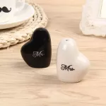Creative Ce rateing Jar Favors Heart Design Ceramic Mr. Salt Pepper Shakers Canister Set Wedding
