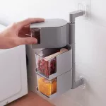 Creative Kitchen Seasoning Shelf Box Rotating Salt Pepper Jar Set Condiment Container Spice Holder Organizer Kitchen Accessories