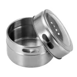 Seasoning Boxes Magnetic Dustproof Visible Stainless Steel Spice Can Seasoning Potdoor BarbeCue Cruet